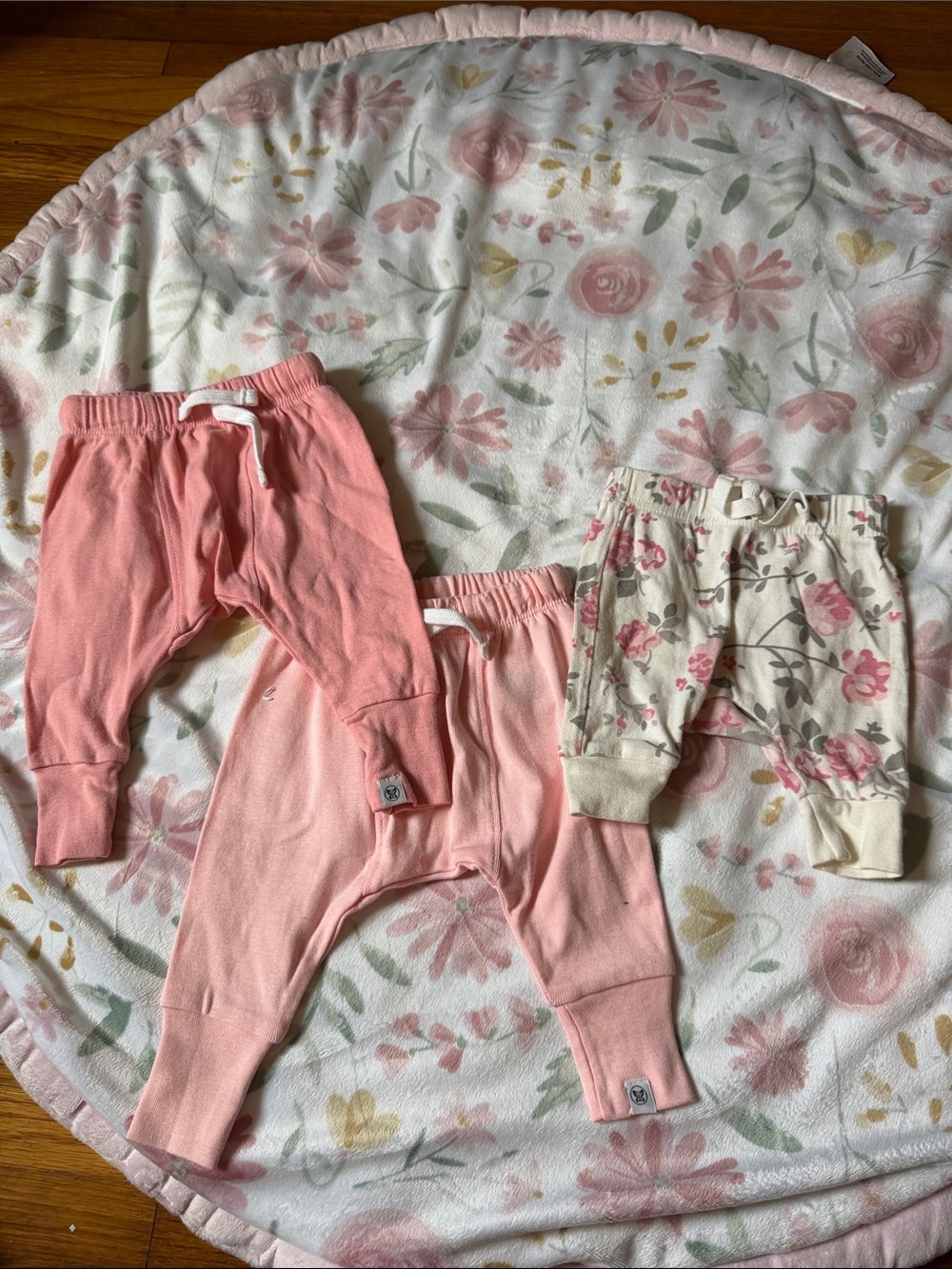 Baby Pink & Floral Knit Pants Set